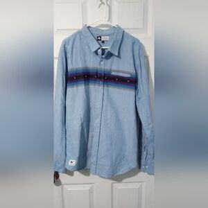 Lrg Blue and Purple Casual Button Down Shirt